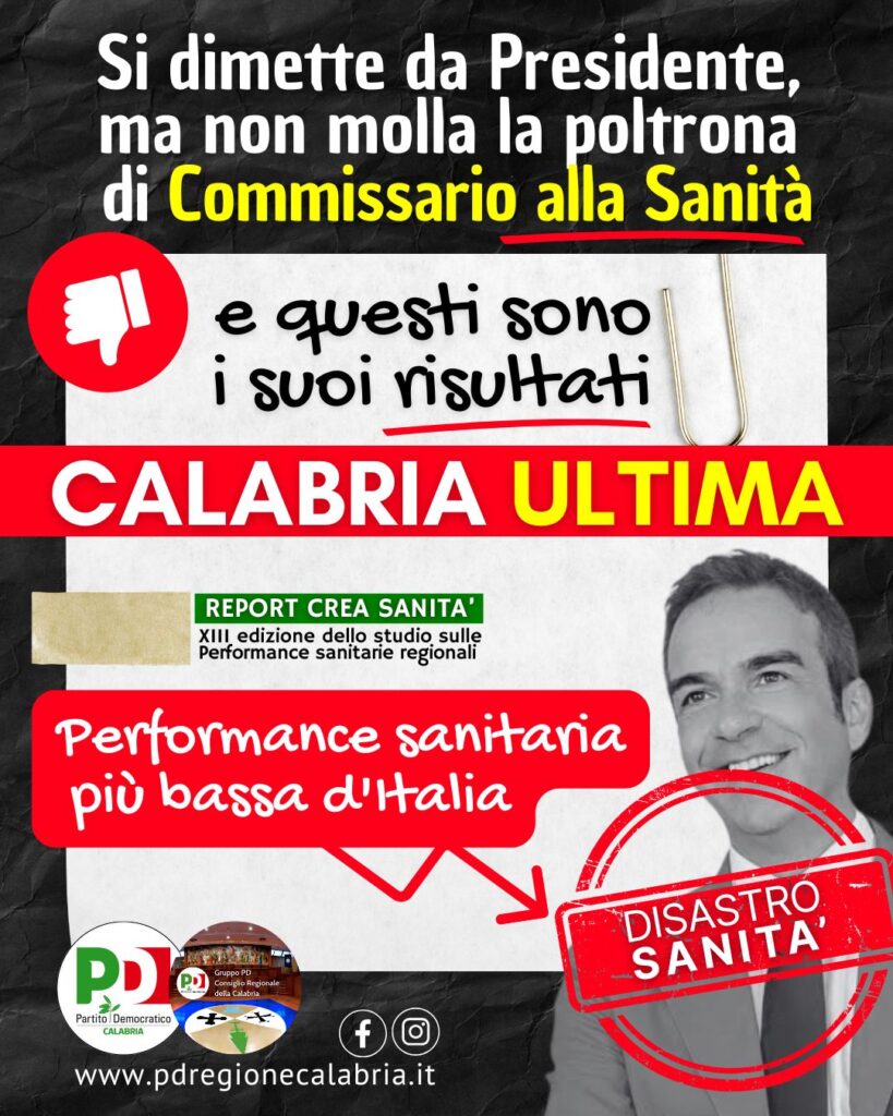 Calabria ultima report Sanità Occhiuto Commissario